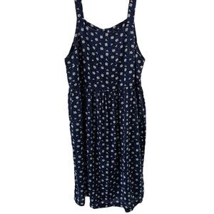 Conrado NWT Amy Sleeveless Dress Navy Floral Print Size L